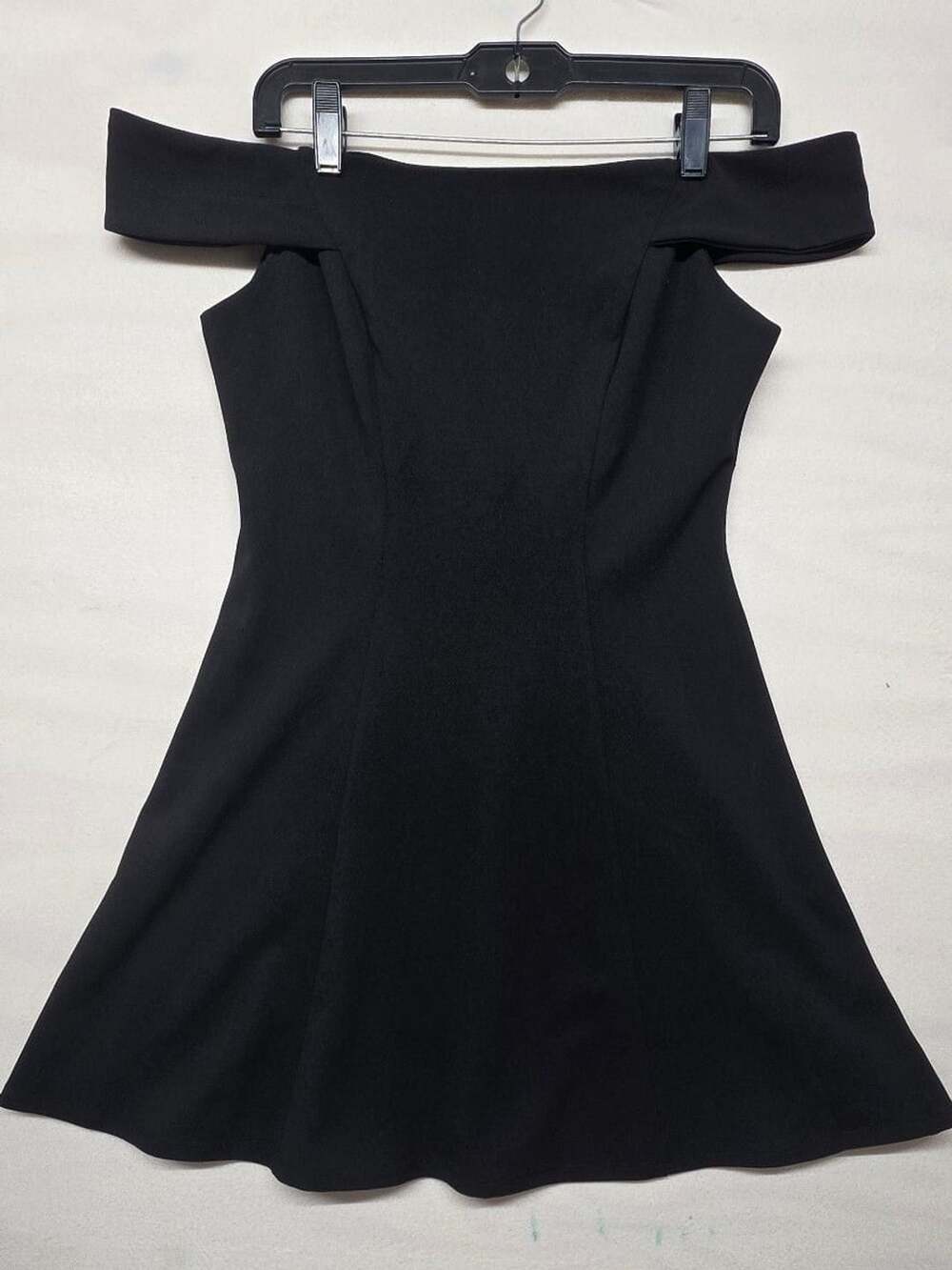Black Off The Shoulder A-Line Mini Dress